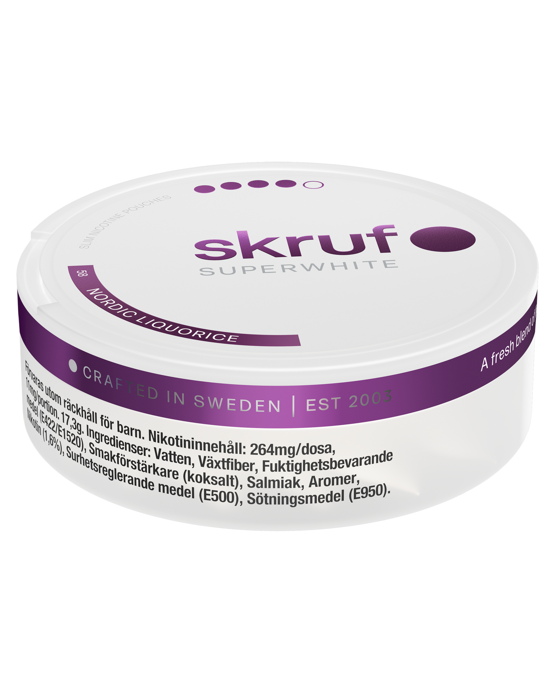 skruf SUPERWHITE no. 58 NORDIC LIQUORICE XTRA STRONG - bild 2