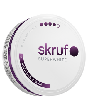 skruf SUPERWHITE no. 58 NORDIC LIQUORICE XTRA STRONG